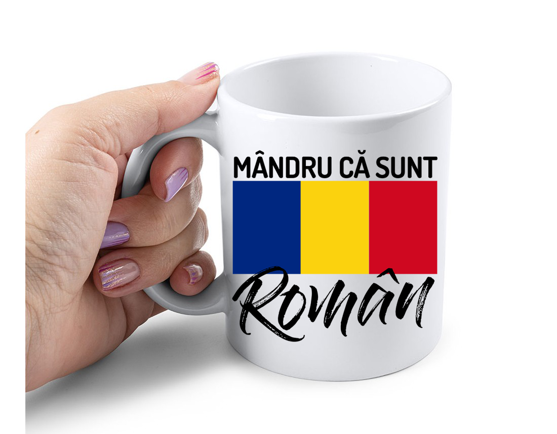 Cana Personalizata – Mandru ca sunt roman, 350ml
