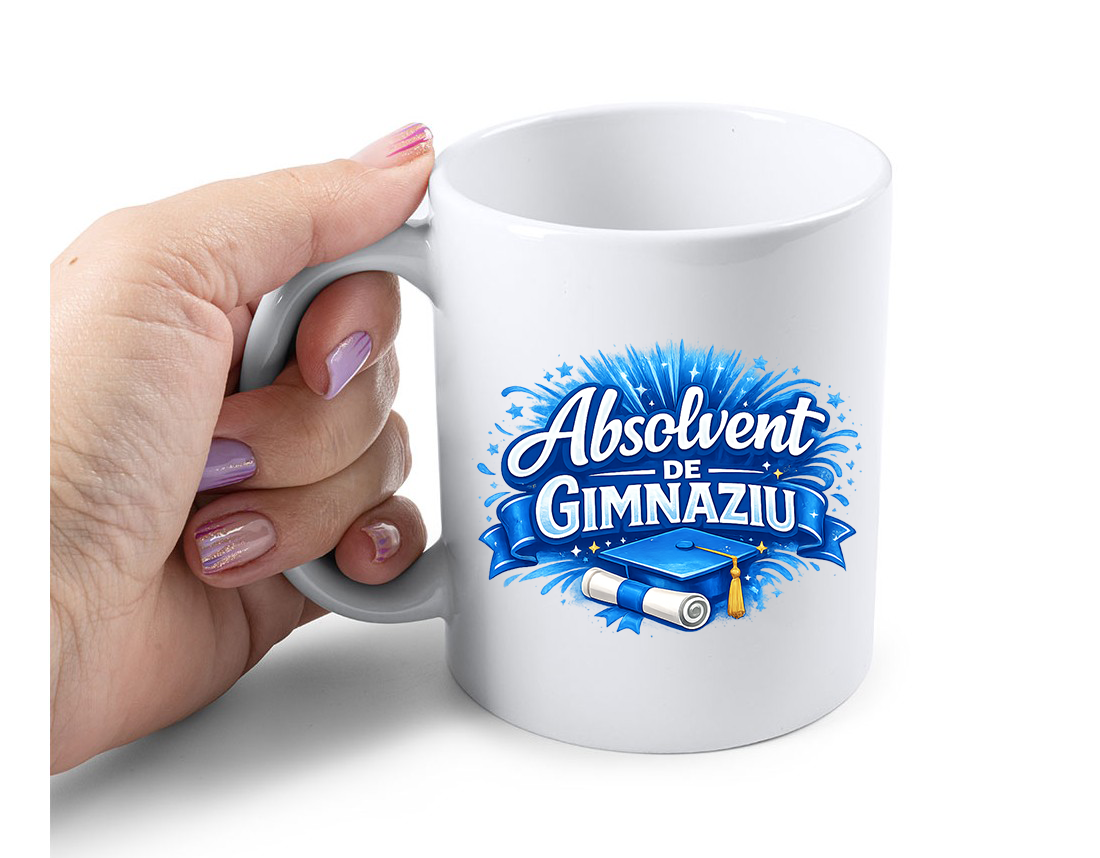 Cana Personalizata – Absolvent de Gimnaziu, 350ml