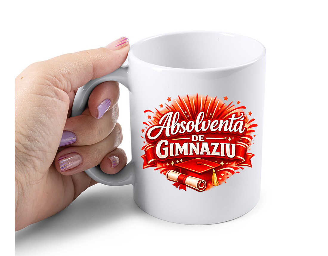 Cana Personalizata – Absolventa de Gimnaziu, 350ml