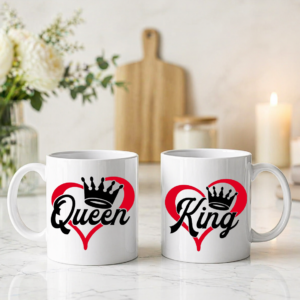 Set 2 Cani Personalizate – Queen & King, 350ml
