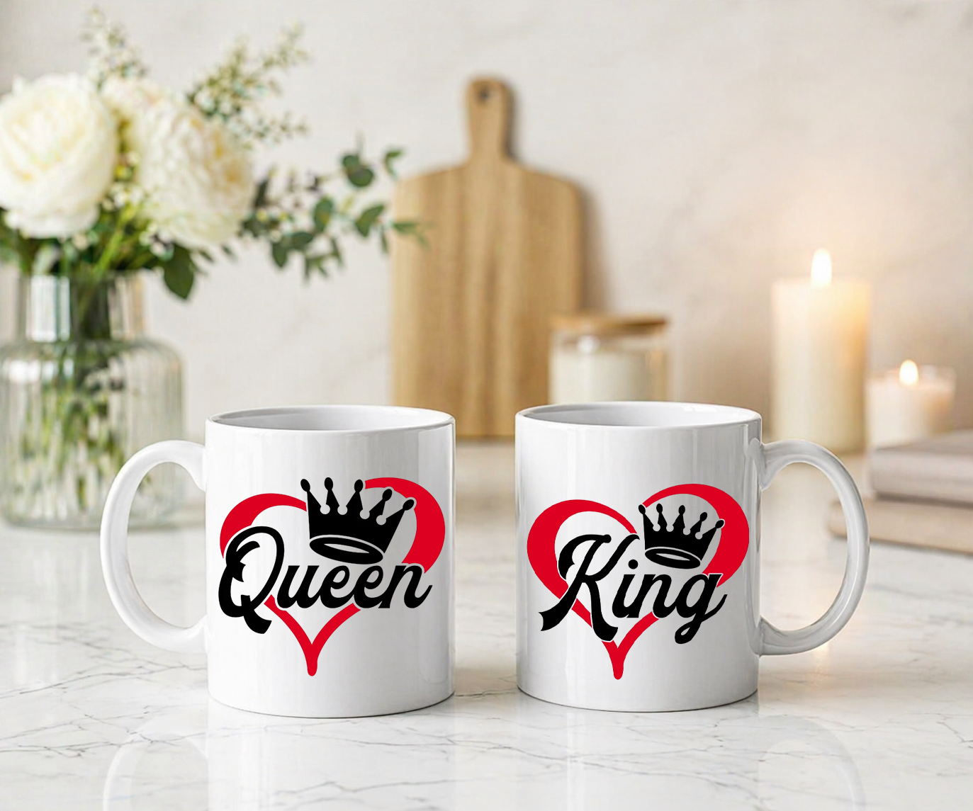 Set 2 Cani Personalizate – Queen & King, 350ml